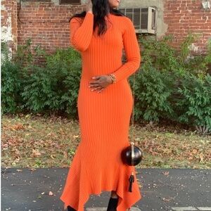 Orange Sweater Dress